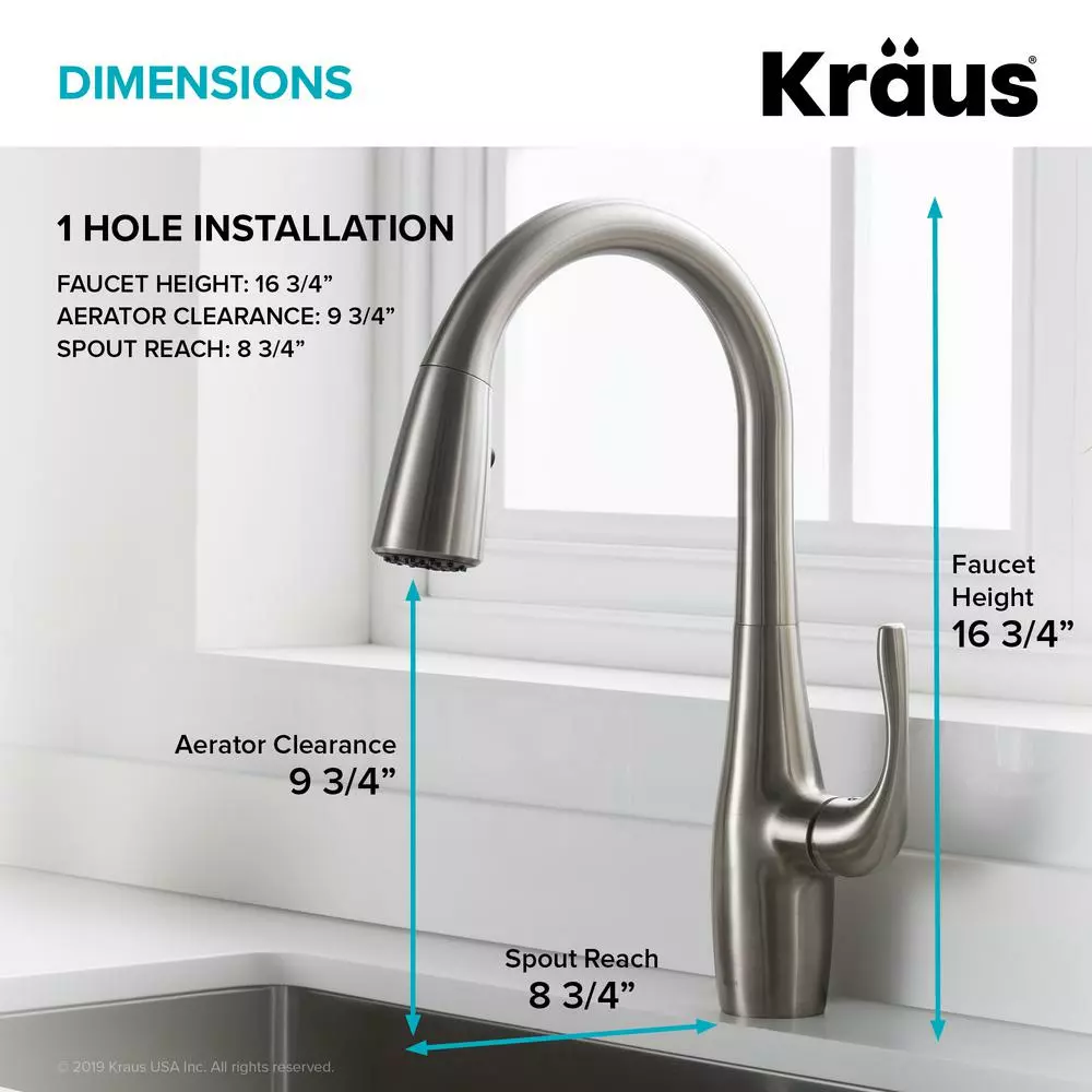 In Stock Hardwarestore Delivery Esina Single-Handle Pull-Down Sprayer Kitchen Faucet With Dual Function Sprayhead In All-Brite Spot Free Stainless Steel 7 In Stock Hardwarestore Delivery Esina Single-Handle Pull-Down Sprayer Kitchen Faucet With Dual Function Sprayhead In All-Brite Spot Free Stainless Steel - Image 5