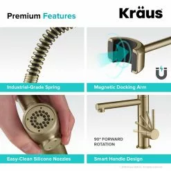 In Stock Hardwarestore Delivery Artec Pro Single-Handle Pull-Down Sprayer Kitchen Faucet And Pot Filler In Brushed Gold -Bath and Faucet shop 7e2f40d5b66681d19156d2baa9731b88 1800x1800