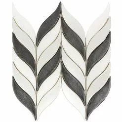 Bond Tile Divine Sprig Gunmetal 11.75 In. X 10.5 In. Marble And Ceramic Mosaic Tile (0.86 Sq. Ft.) -Bath and Faucet shop 7e7dd422 a9dc 42ba 83bd 6f3bb9013482.d8c564d9e2085e71bb145e4374544f91 1800x1800