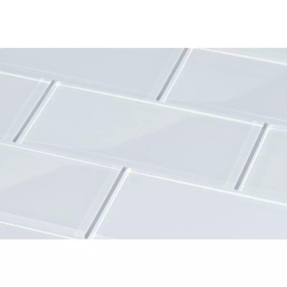 Giorbello Cool White 3 In. X 6 In. X 8mm Glass Subway Wall Tile (5.5 Sq. Ft./Case) 4 Giorbello Cool White 3 In. X 6 In. X 8mm Glass Subway Wall Tile (5.5 Sq. Ft./Case) - Image 2