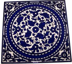 Holy Land Market Modular Hand Painted Tile From Jerusalem Model X - 6 Inches - Asfour Outlet Trademark