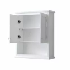 Wyndham Collection Avery 25-in W X 30-in H X 9-in D White Bathroom Wall Cabinet