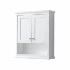Wyndham Collection Avery 25-in W X 30-in H X 9-in D White Bathroom Wall Cabinet -Bath and Faucet shop 810023761709xl 1800x1800