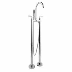 HGTV HOME By Sherwin-Williams AKDY 46-in Chrome 2-Handle Residential Freestanding Bathtub Faucet With Hand Shower