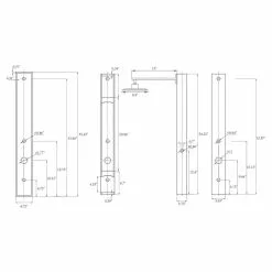 AKDY 35-in Black 2-Spray Shower Panel System 24 AKDY 35-in Black 2-Spray Shower Panel System -Bath and Faucet shop 810764025368 10485916 1800x1800