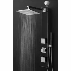 AKDY 35-in Black 2-Spray Shower Panel System