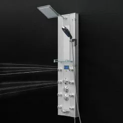 AKDY 51-in Aluminum 8-Spray Shower Panel System (Valve Included) 16 AKDY 51-in Aluminum 8-Spray Shower Panel System (Valve Included) -Bath and Faucet shop 810764026020 10485839 1800x1800