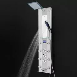AKDY 51-in Aluminum 8-Spray Shower Panel System (Valve Included) 18 AKDY 51-in Aluminum 8-Spray Shower Panel System (Valve Included) -Bath and Faucet shop 810764026020 10485841 1800x1800