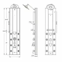 AKDY 51-in Chrome Silver 8-Spray Shower Panel System (Valve Included) -Bath and Faucet shop 810764026037 10486220 1800x1800