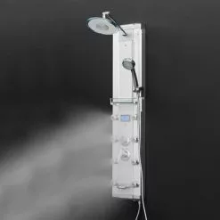 AKDY 51-in Chrome Silver 8-Spray Shower Panel System (Valve Included) -Bath and Faucet shop 810764026037xl 1800x1800