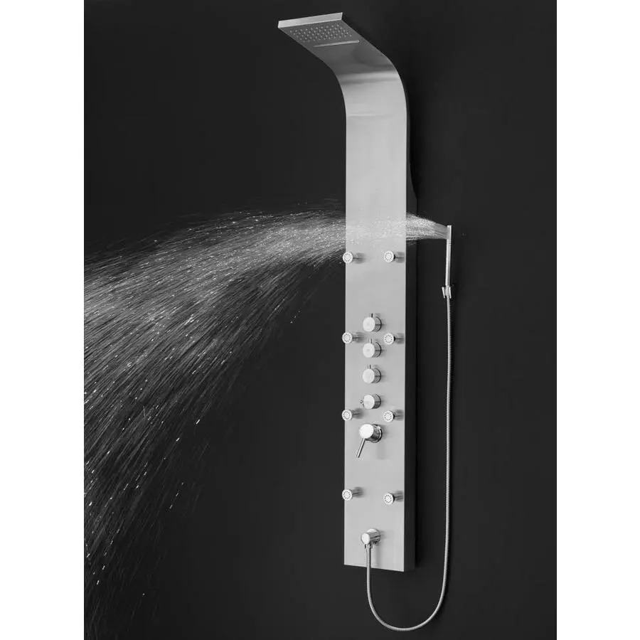 AKDY 65-in Stainless Steel 8-Spray Shower Panel System (Valve Included) 6 AKDY 65-in Stainless Steel 8-Spray Shower Panel System (Valve Included) - Image 4