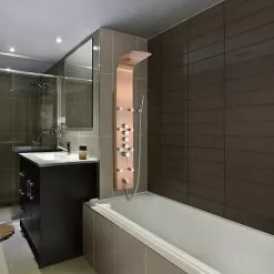 AKDY 65-in Stainless Steel 8-Spray Shower Panel System (Valve Included) 29 AKDY 65-in Stainless Steel 8-Spray Shower Panel System (Valve Included) -Bath and Faucet shop 810764027126 10486209 1800x1800