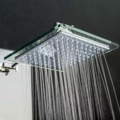 AKDY 52-in Mirror Tempered Glass 8-Spray Shower Panel System (Valve Included) -Bath and Faucet shop 810764028628 10507042 1800x1800