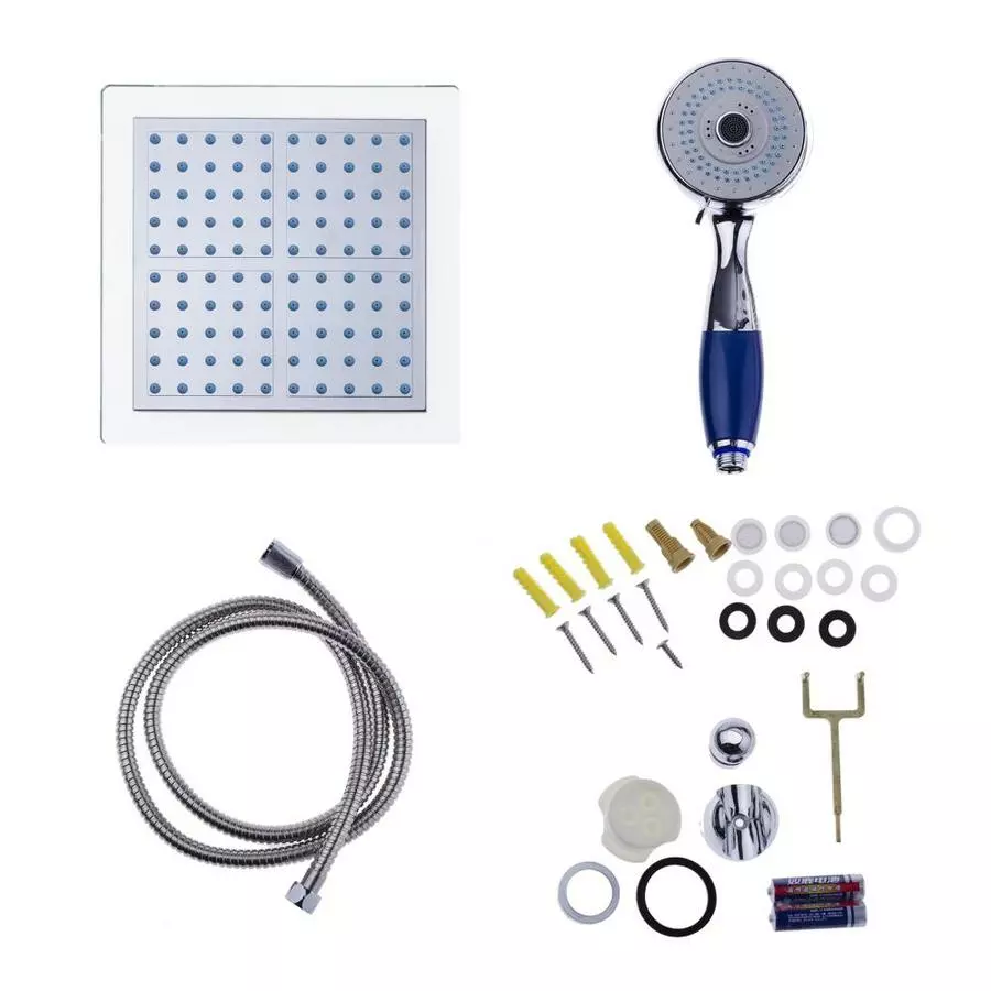 AKDY 52-in Grey Stripe Pattern Tempered Glass 8-Spray Shower Panel System (Valve Included) 9 AKDY 52-in Grey Stripe Pattern Tempered Glass 8-Spray Shower Panel System (Valve Included) - Image 7