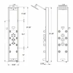 AKDY 52-in Grey Stripe Pattern Tempered Glass 8-Spray Shower Panel System (Valve Included) 20 AKDY 52-in Grey Stripe Pattern Tempered Glass 8-Spray Shower Panel System (Valve Included) -Bath and Faucet shop 810764028642 10494150 1800x1800