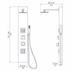 ALFI Brand Black 2-Spray Shower Panel System 9 ALFI Brand Black 2-Spray Shower Panel System -Bath and Faucet shop 811413028389 12014934 1800x1800
