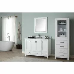 Avanity Modero 24-in W X 71-in H X 20-in D White Poplar Freestanding Linen Cabinet -Bath and Faucet shop 813361017118 10208292 1800x1800