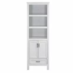 In Stock Hardwarestore Delivery Durham 24-in W X 72-in H X 18-in D White Oak MDF Freestanding Linen Cabinet -Bath and Faucet shop 815324022351xl 1800x1800