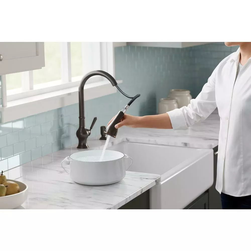 In Stock Hardwarestore Delivery Arsdale Single-Handle Standard Kitchen Faucet In Oil-Rubbed Bronze With On-Deck Sidespray 4 In Stock Hardwarestore Delivery Arsdale Single-Handle Standard Kitchen Faucet In Oil-Rubbed Bronze With On-Deck Sidespray - Image 2