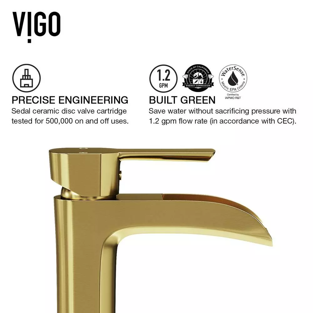 VIGO Amaryllis Matte Stone Vessel Bathroom Sink In White With Niko Faucet In Matte Gold 15 VIGO Amaryllis Matte Stone Vessel Bathroom Sink In White With Niko Faucet In Matte Gold - Image 13