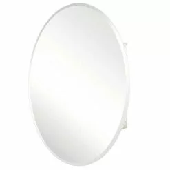 In Stock Hardwarestore Delivery 24 In. X 36 In. Recessed Or Surface-Mount Oval Bathroom Medicine Cabinet With Oval Beveled Mirror