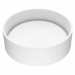VIGO Anvil Round Vessel Bathroom Sink In White Matte StoneTM