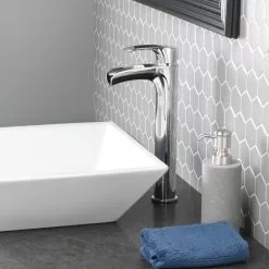 Jacuzzi Callum Brushed Nickel 1-handle Vessel WaterSense Bathroom Sink Faucet With Drain -Bath and Faucet shop 820633951483 08331513 1800x1800