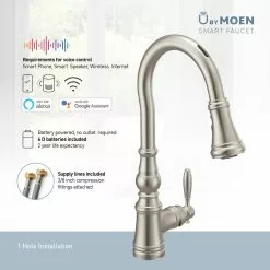 In Stock Hardwarestore Delivery U By Moen Weymouth Single-Handle Pull-Down Sprayer Smart Kitchen Faucet With Voice Control In Spot Resist Stainless -Bath and Faucet shop 83df69622251662131d3b85c26307de2 1800x1800