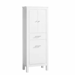 Azzuri Riley 24-in W X 64.4-in H X 15-in D Sea Salt Gray Plywood Freestanding Linen Cabinet -Bath and Faucet shop 842636102952 09010087 1800x1800