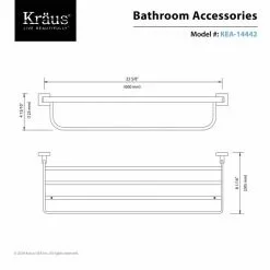 Kraus KRAUS Bathroom Accessories- Bath Towel Rack With Towel Bar In Brushed Nickel
