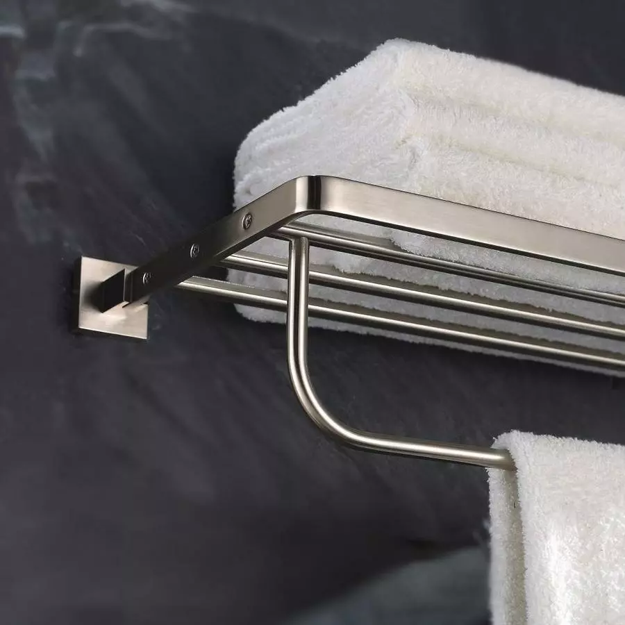 Kraus KRAUS Bathroom Accessories- Bath Towel Rack With Towel Bar In Brushed Nickel 4 Kraus KRAUS Bathroom Accessories- Bath Towel Rack With Towel Bar In Brushed Nickel - Image 2