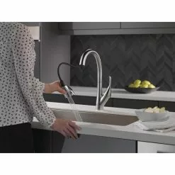 In Stock Hardwarestore Delivery Esque Single-Handle Pull-Down Sprayer Kitchen Faucet With ShieldSpray Technology In Arctic Stainless 22 In Stock Hardwarestore Delivery Esque Single-Handle Pull-Down Sprayer Kitchen Faucet With ShieldSpray Technology In Arctic Stainless -Bath and Faucet shop 847430a67e64812972855dbf3d04d036 1800x1800
