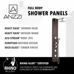 ANZZI Pure Series Mahogany 3-Spray Shower Panel System (Valve Included) 25 ANZZI Pure Series Mahogany 3-Spray Shower Panel System (Valve Included) -Bath and Faucet shop 848308073018 10562615 1800x1800