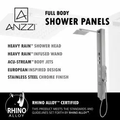 ANZZI Lann Series Polished Chrome 3-Spray Shower Panel System (Valve Included) -Bath and Faucet shop 848308073100 10182556 1800x1800