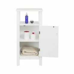 Elegant Home Fashions Sierra 13.5-in W X 32-in H X 11-in D White MDF Freestanding Linen Cabinet