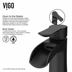 VIGO Paloma Matte Black 1-handle Single Hole WaterSense Bathroom Sink Faucet 14 VIGO Paloma Matte Black 1-handle Single Hole WaterSense Bathroom Sink Faucet -Bath and Faucet shop 849922025100 09334250 1800x1800