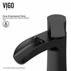 VIGO Paloma Matte Black 1-handle Single Hole WaterSense Bathroom Sink Faucet 16 VIGO Paloma Matte Black 1-handle Single Hole WaterSense Bathroom Sink Faucet -Bath and Faucet shop 849922025100 11382868 1800x1800