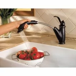 In Stock Hardwarestore Delivery Marielle Single-Handle Pull-Out Sprayer Kitchen Faucet In Tuscan Bronze -Bath and Faucet shop 85116f7e4207a30954652d4162518969 1800x1800