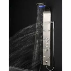 In Stock Hardwarestore Delivery 63 In. 8-Jet Shower Panel System In Stainless Steel With Rainfall Waterfall LED Shower Head And Hand Shower Wand -Bath and Faucet shop 86ad6c389829dccb26e27df810fd991b 1800x1800