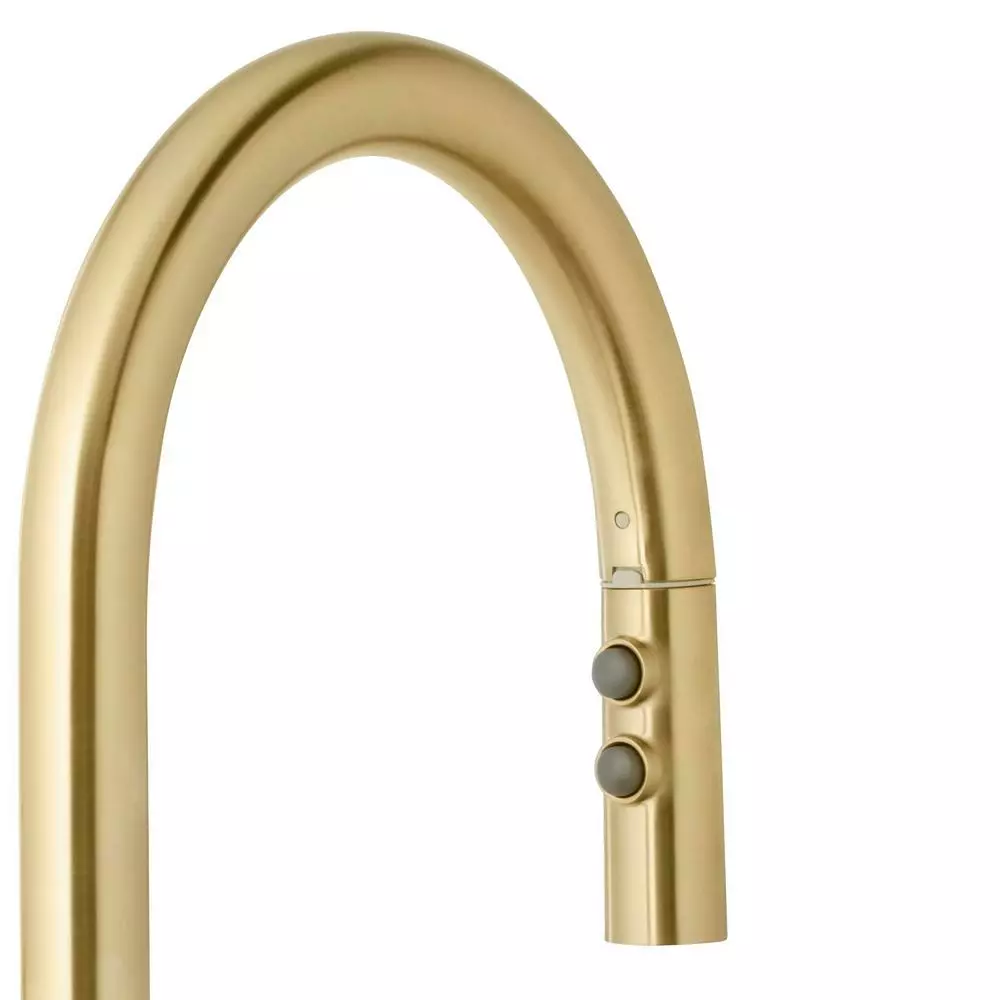In Stock Hardwarestore Delivery Upson Single-Handle Pull-Down Sprayer Kitchen Faucet In Matte Gold 5 In Stock Hardwarestore Delivery Upson Single-Handle Pull-Down Sprayer Kitchen Faucet In Matte Gold - Image 3