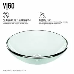 VIGO Glass Vessel Bathroom Sink In Clear Crystalline Glass With Waterfall Faucet Set In Brushed Nickel -Bath and Faucet shop 87289641ecfe457f97635fbdcc9f73aa 1800x1800