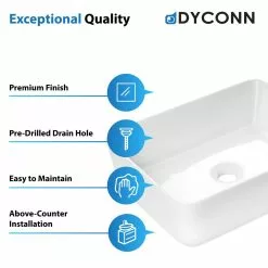 Dyconn 19.3 In. X 14.76 In. Vessel Sink In White -Bath and Faucet shop 8788ff829716264ad472e293e3080434 1800x1800