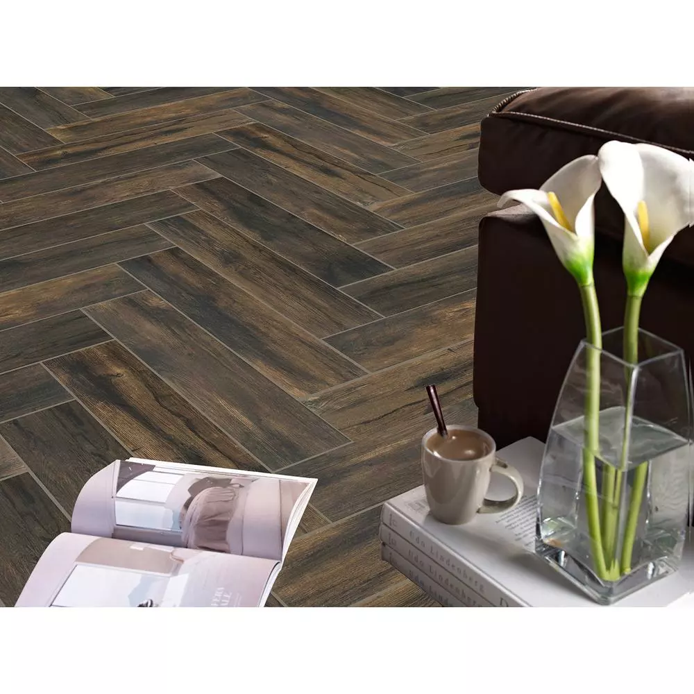 Florida Tile Home Collection Smoked Hickory 8 In. X 36 In. Porcelain Floor And Wall Tile 7 Florida Tile Home Collection Smoked Hickory 8 In. X 36 In. Porcelain Floor And Wall Tile - Image 5