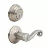 Hardwarestoredelivery Kwikset Lido Satin Nickel Smartkey Single-Cylinder Deadbolt Universal Keyed Entry Door Handle Combo Pack (1 Handle And 1 Deadbolt)