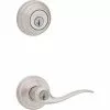 Hardwarestoredelivery Kwikset Tustin Satin Nickel Smartkey Single-Cylinder Deadbolt Universal Keyed Entry Door Handle Combo Pack (1 Handle And 1 Deadbolt) -Bath and Faucet shop 883351049092 1800x1800