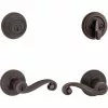 Hardwarestoredelivery Kwikset Lido Venetian Bronze Smartkey Single-Cylinder Deadbolt Universal Keyed Entry Door Handle Combo Pack (1 Handle And 1 Deadbolt)