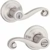 Hardwarestoredelivery Kwikset Ashfield Satin Nickel Smartkey Universal Keyed Entry Door Handle