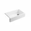 KOHLER Whitehaven 35.68-in X 21.56-in White Single Bowl Tall (8-in Or Larger) Undermount Apron Front/Farmhouse Residential Kitchen Sink -Bath and Faucet shop 885612051806 1800x1800