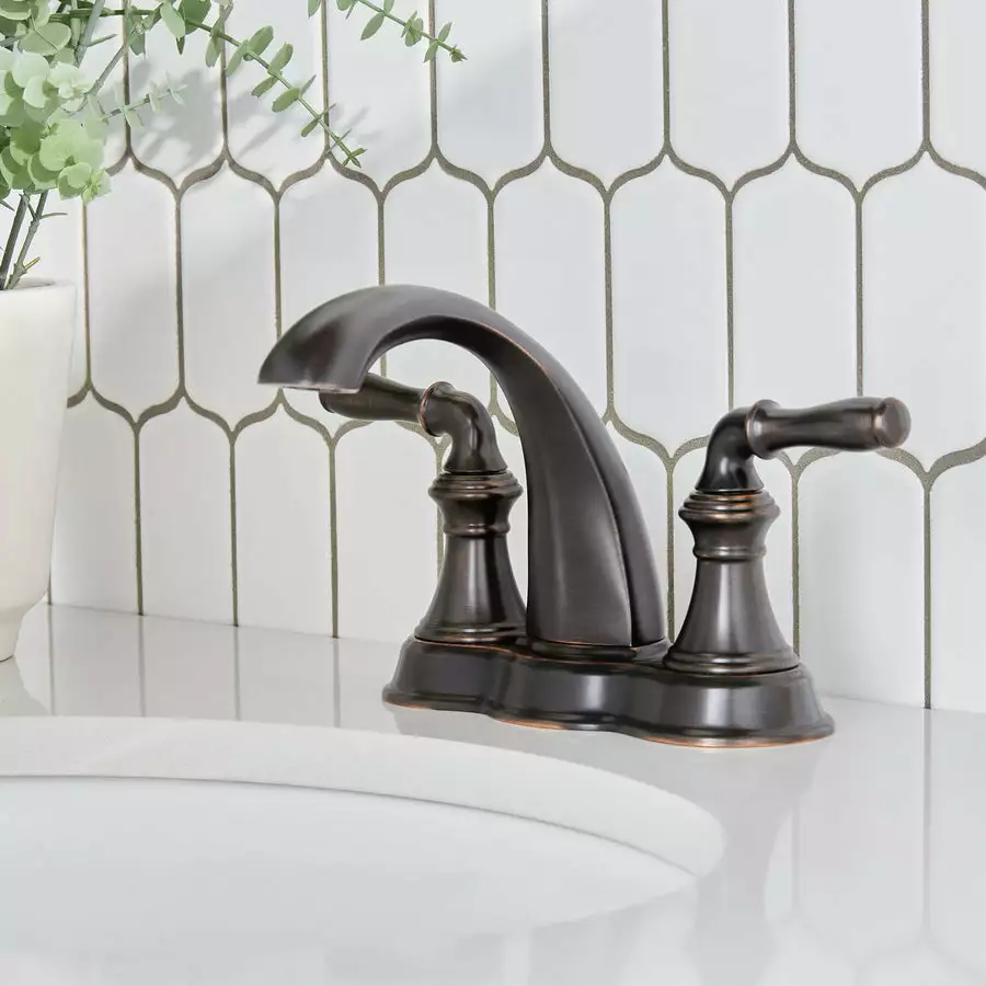 KOHLER Devonshire Oil-Rubbed Bronze 2-Handle 4-in Centerset WaterSense Bathroom Sink Faucet With Drain 3 KOHLER Devonshire Oil-Rubbed Bronze 2-Handle 4-in Centerset WaterSense Bathroom Sink Faucet With Drain