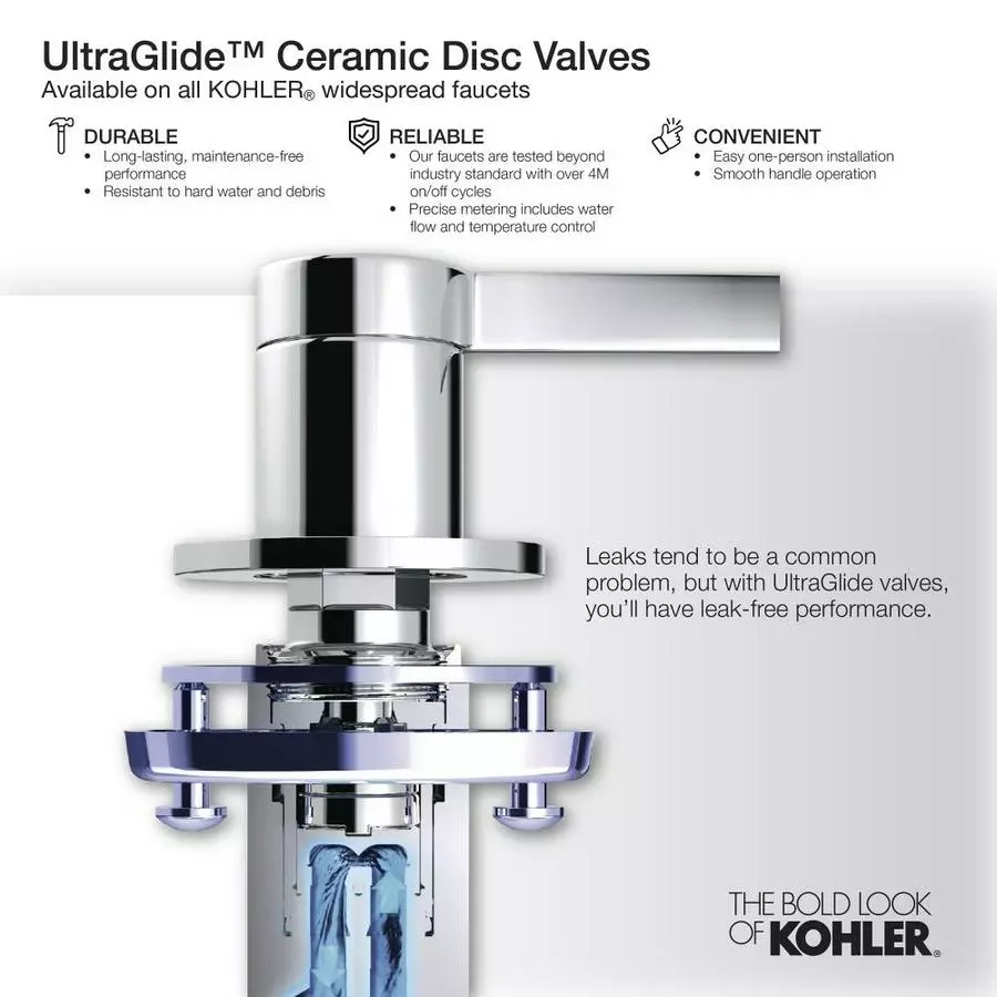 KOHLER Polished Chrome Bathroom Sink Faucet Handle 8 KOHLER Polished Chrome Bathroom Sink Faucet Handle - Image 6